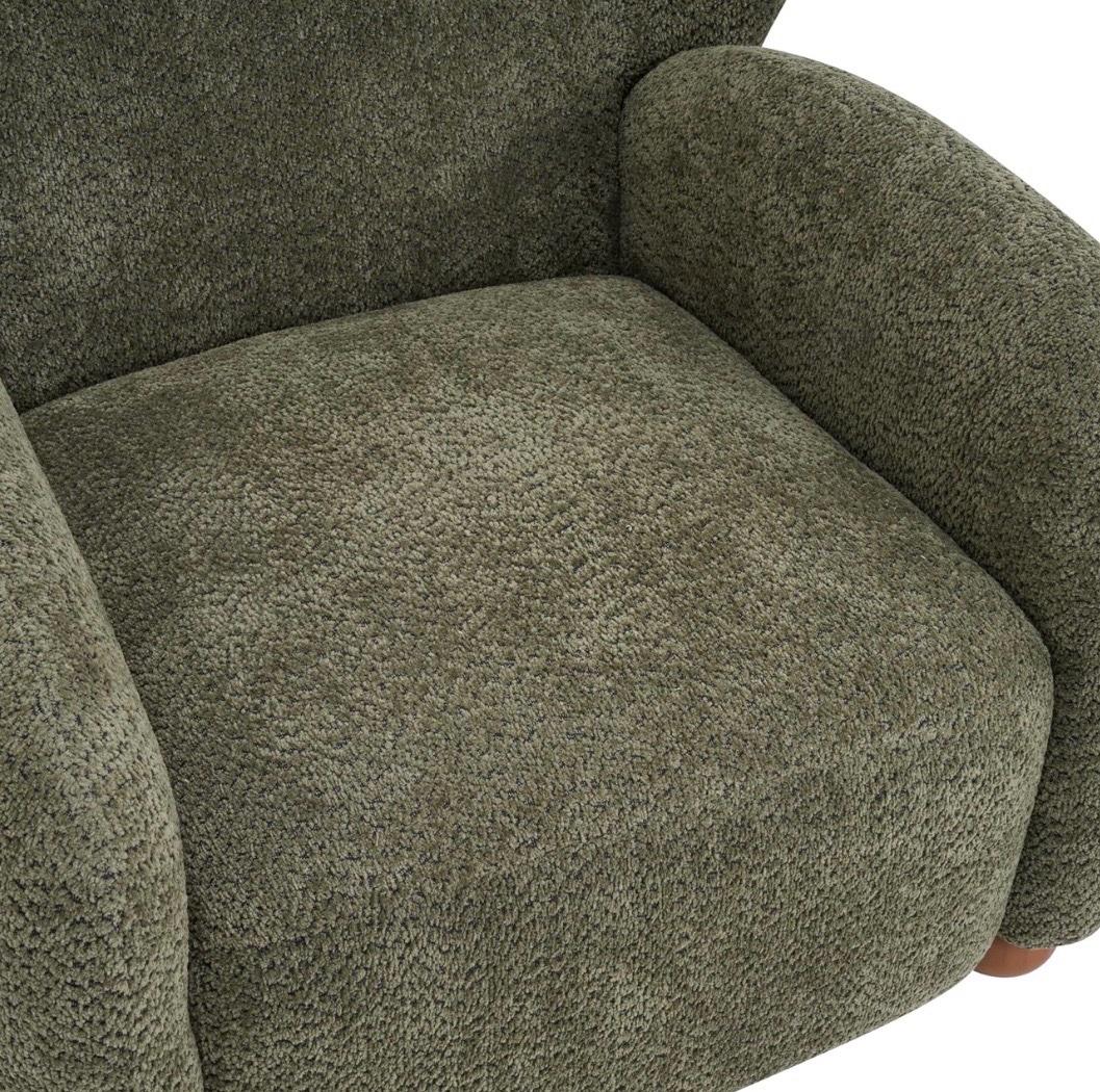 2 Brand New Modern Boucl Accent Chairs  Olive Green