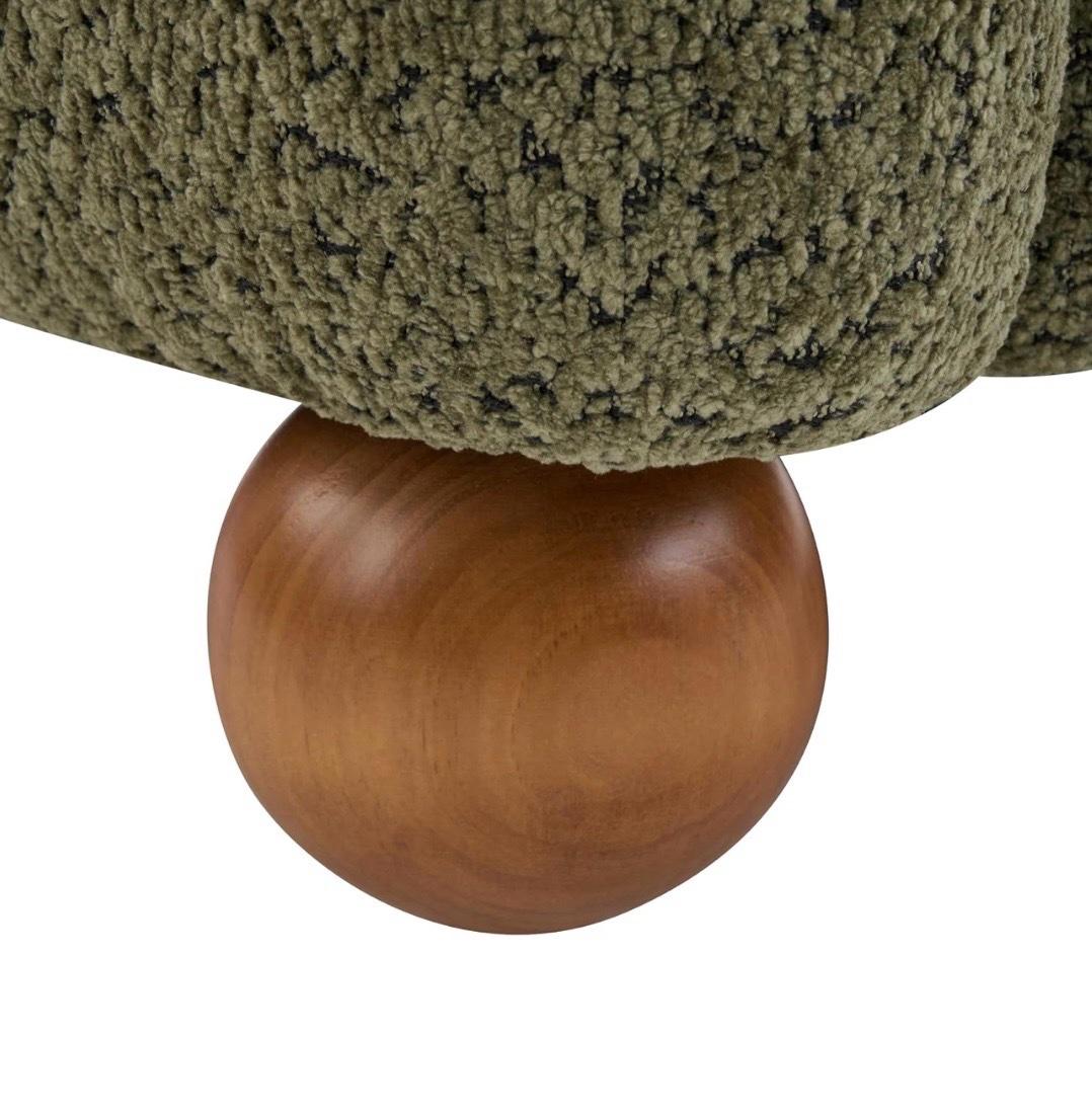 2 Brand New Modern Boucl Accent Chairs  Olive Green