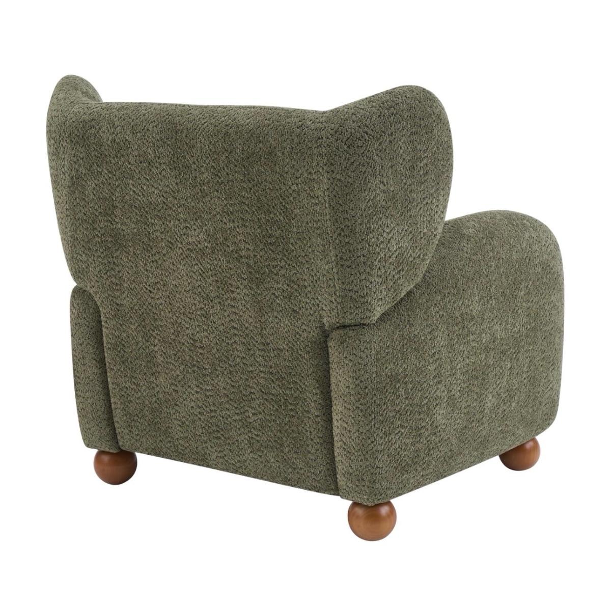 2 Brand New Modern Boucl Accent Chairs  Olive Green