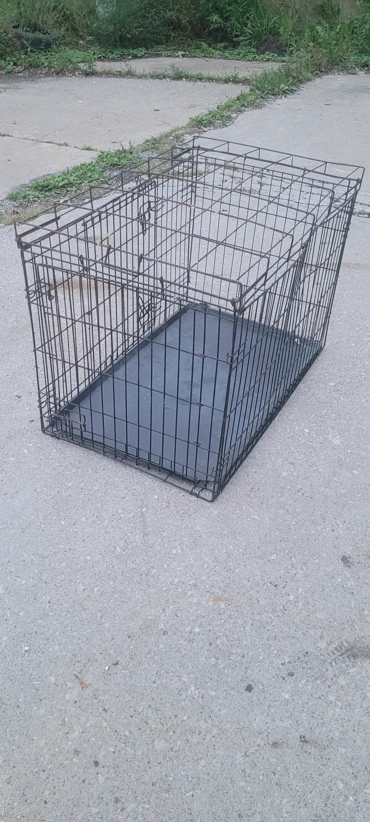 Big black metal dog cage
