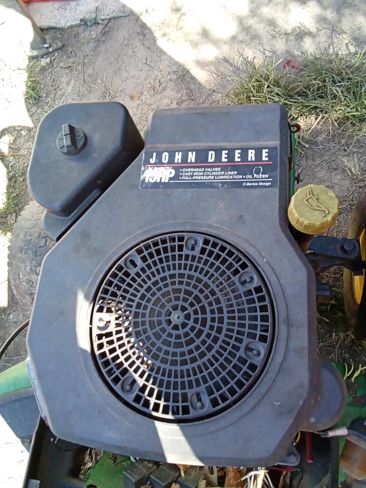 John Deere LT 150 riding mower engine hole mower comes with