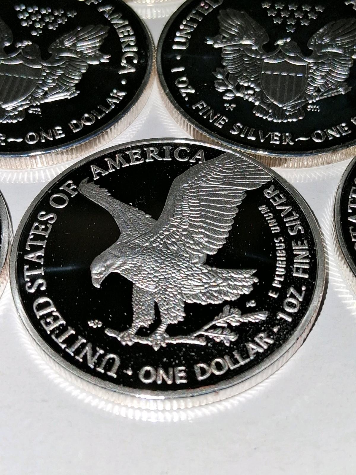 non magnetic silver plated eagle rounds 1oz