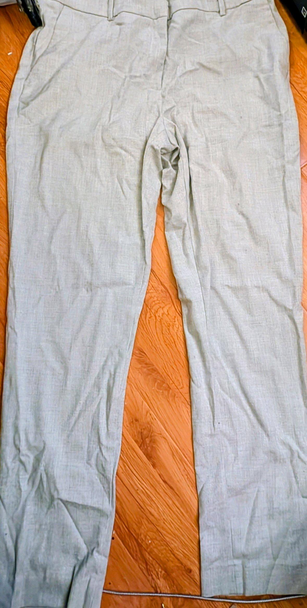 light grey linen work pants size 12 by h and m