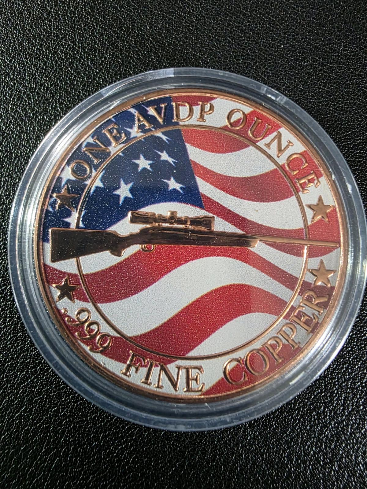 1 Oz Colorized Copper Round 999 fine copper