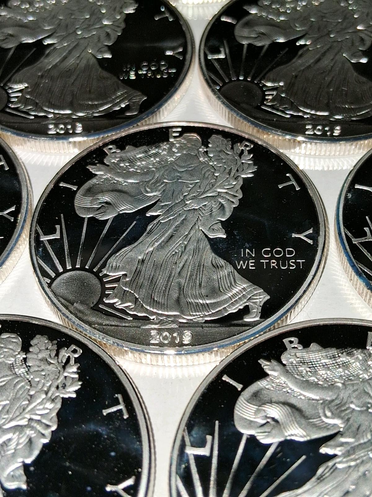 non magnetic silver plated eagle rounds 1oz