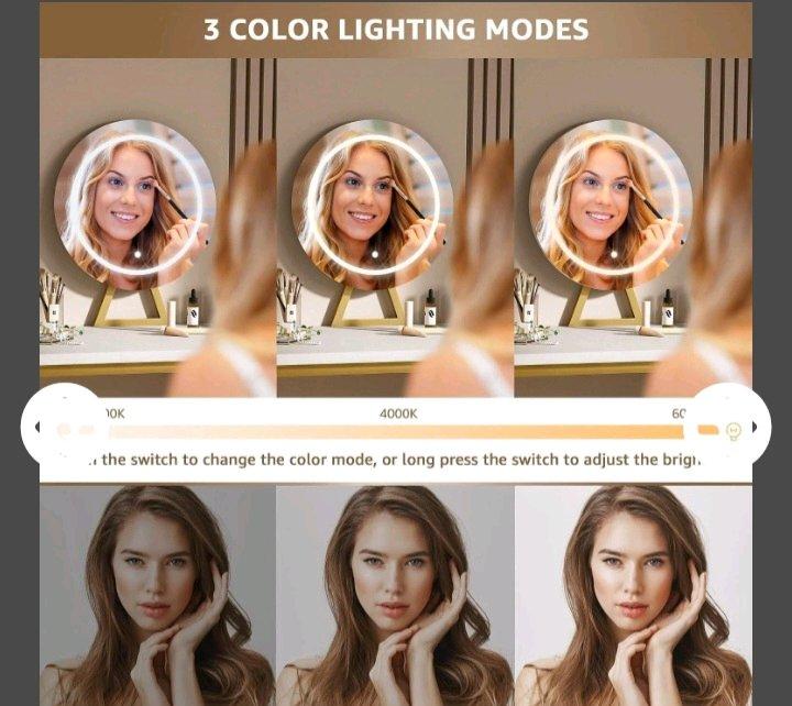 Tocador blanco con espejo iluminado de 47