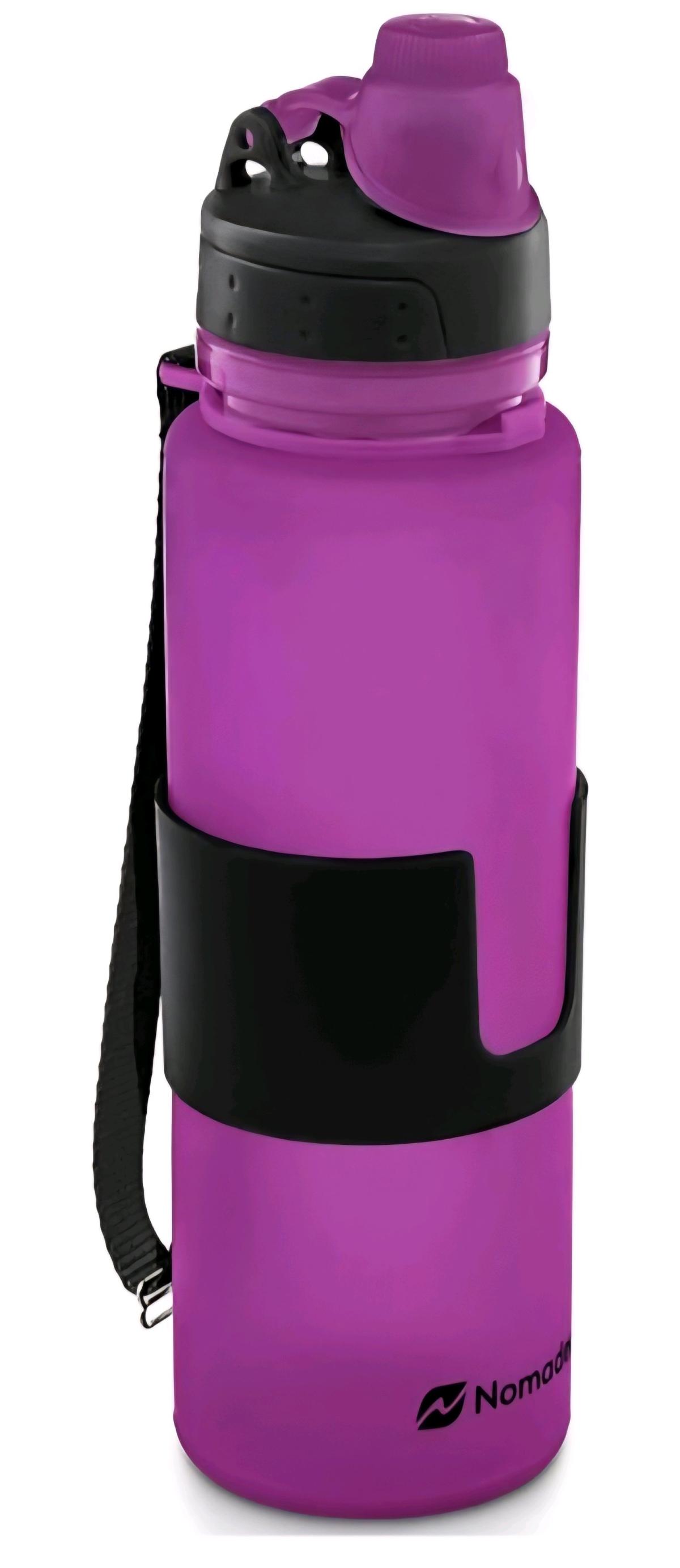 Nomader BPA Free Collapsible Water Bottle 22 oz Purple