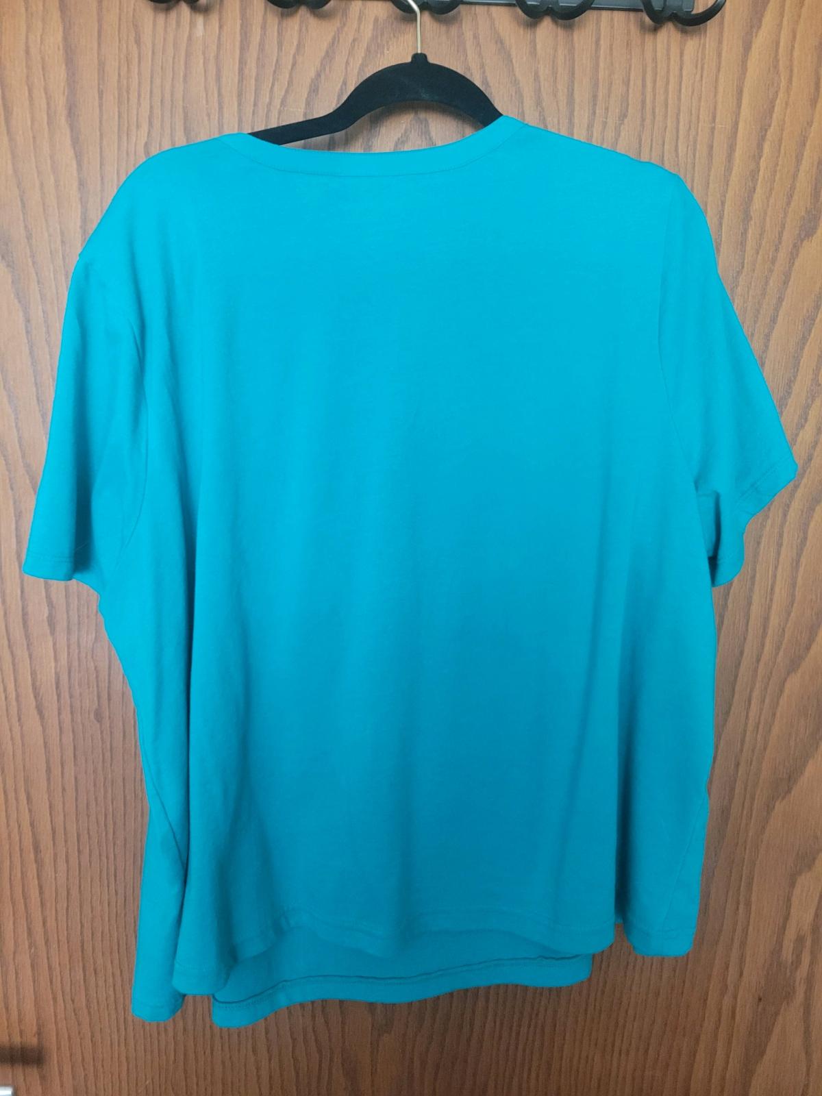 Teal Eyelit Woman Within Size XL Top