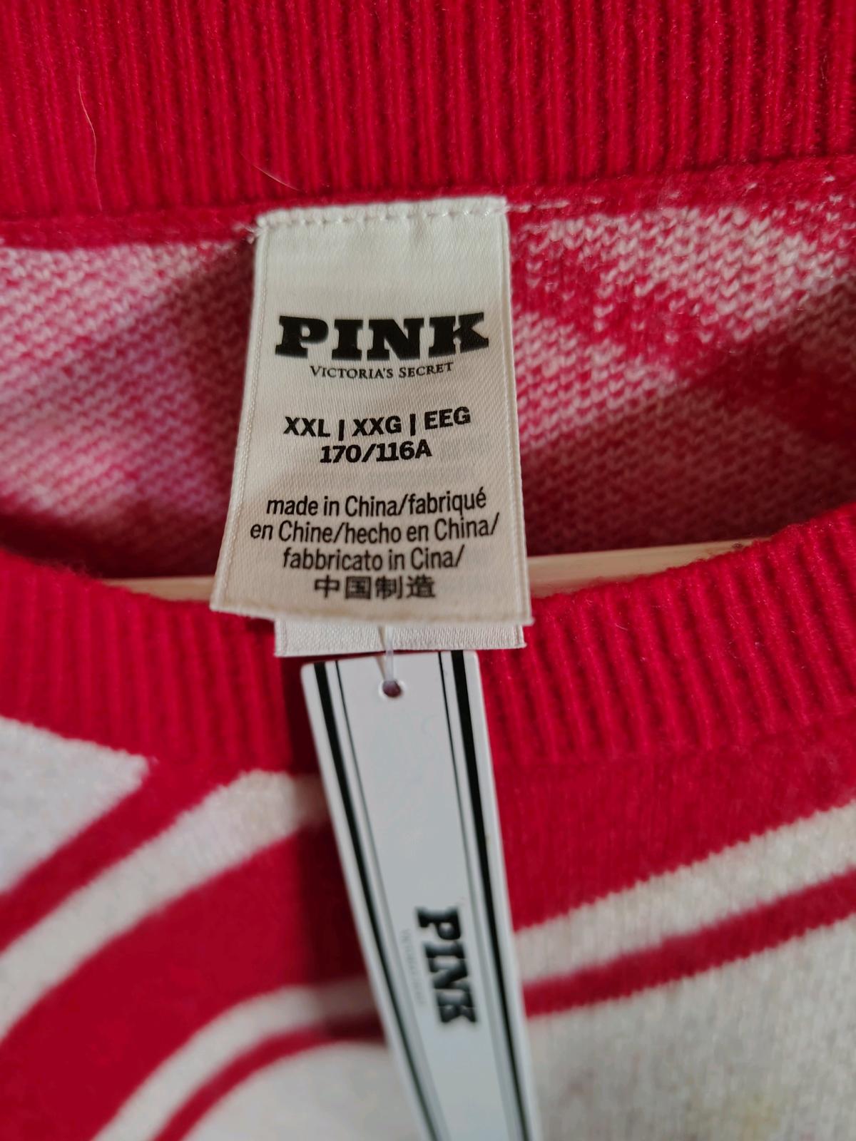 Victorias secret Pink sweater that looks like a candy cane