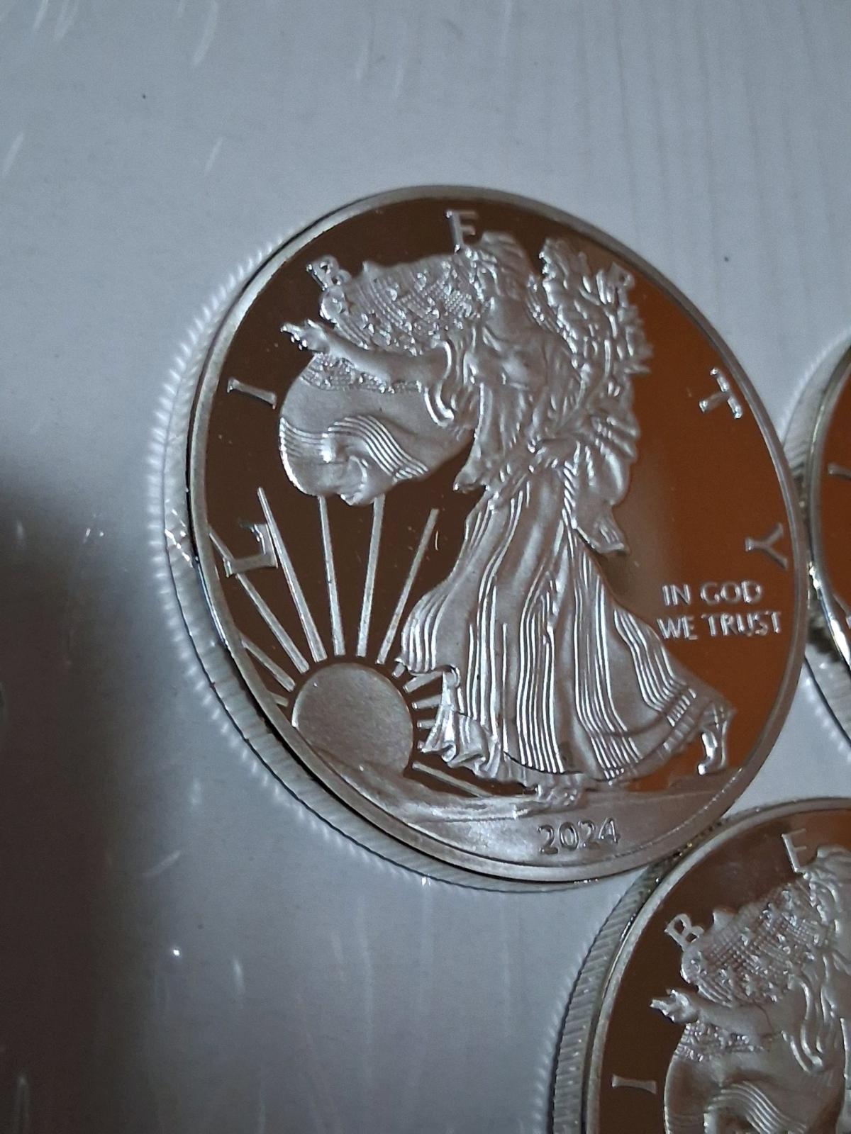 non magnetic silver plated eagle rounds 1oz