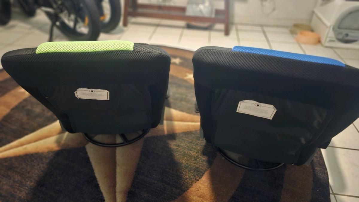 Set of 2 Folding Swivel Gaming Chairs  Blue  Green