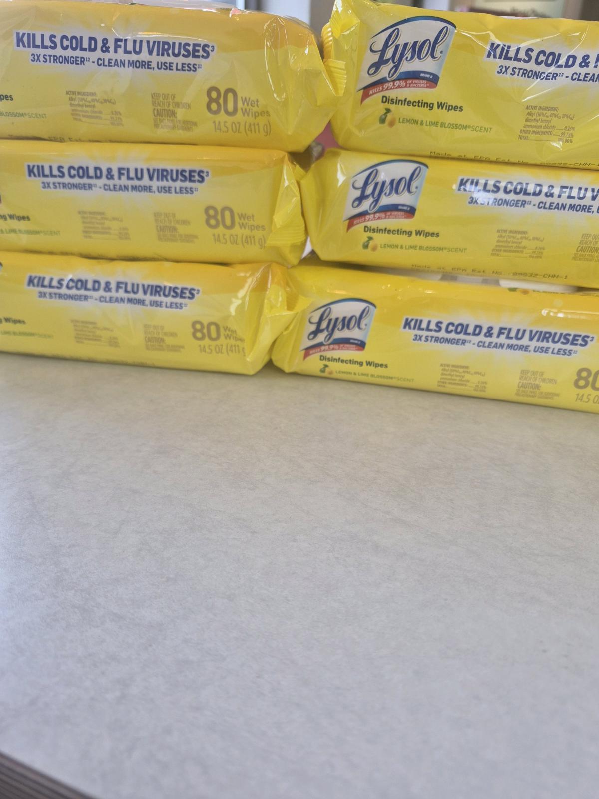 Lysol wipes brand new never been open must buy all 6 packs
