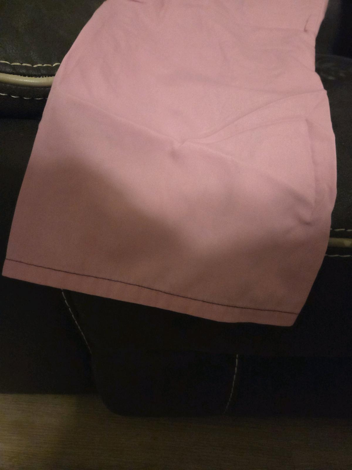 Womens scrub set 3X pink with blue trim