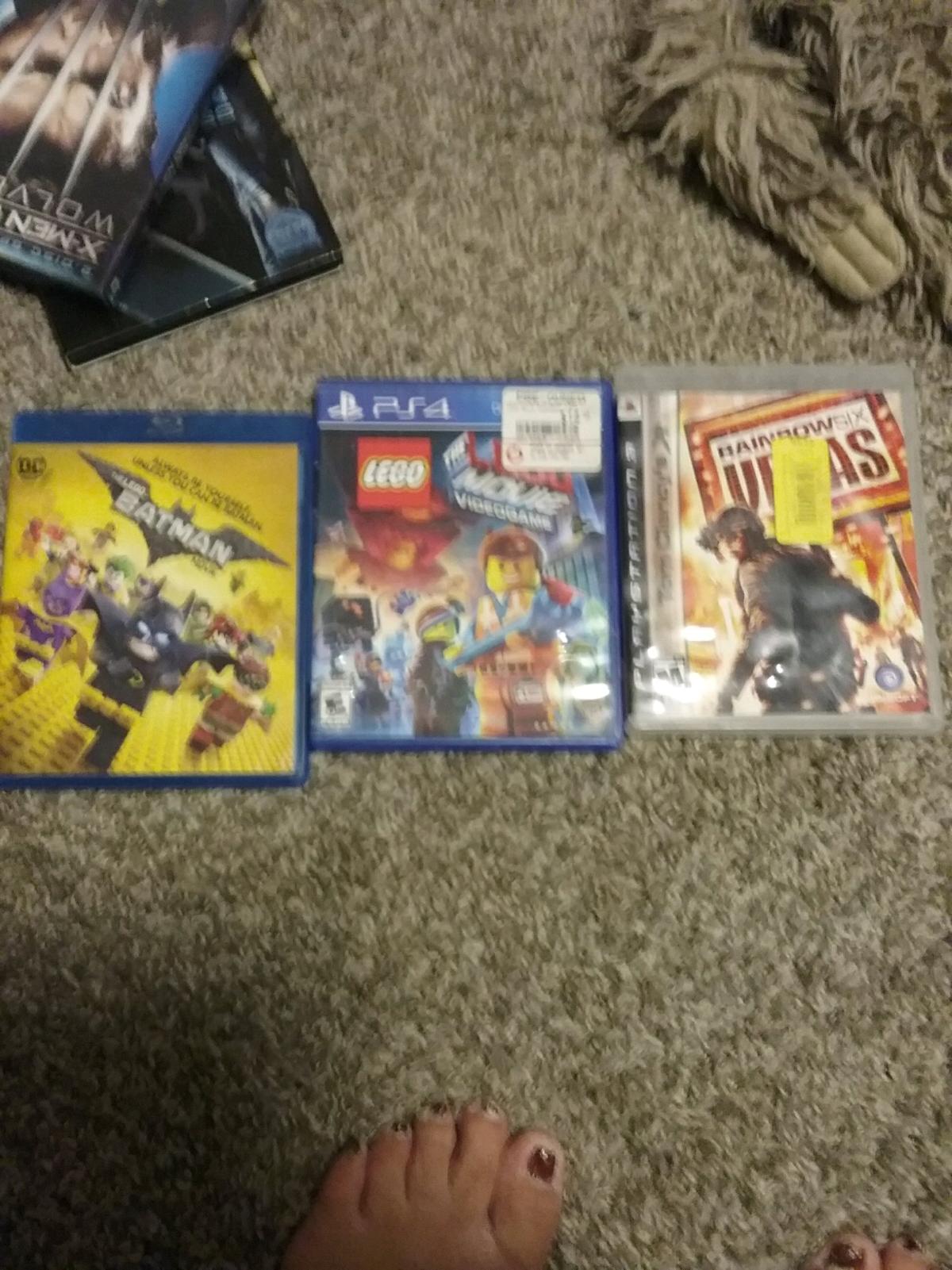 Assorted games and dvds