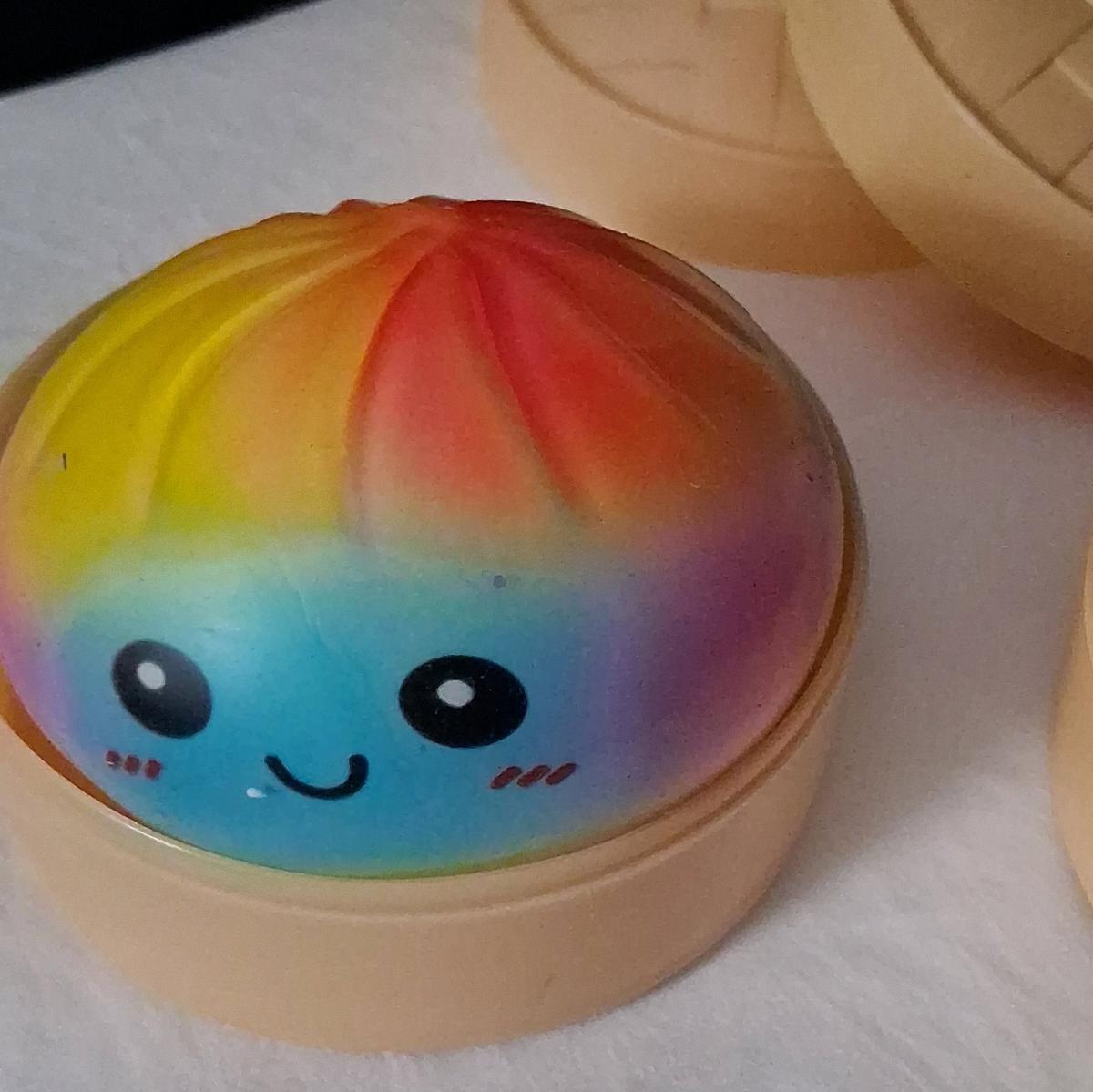 Set of 3 Kawaii Rainbow Squishy Buns