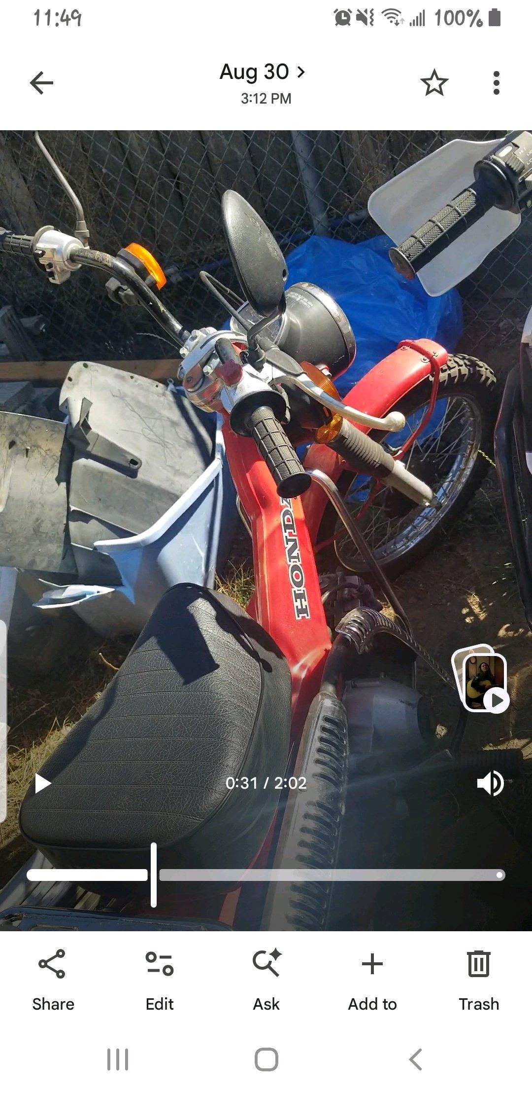 1983 Honda Trail 110cc very collectable bike