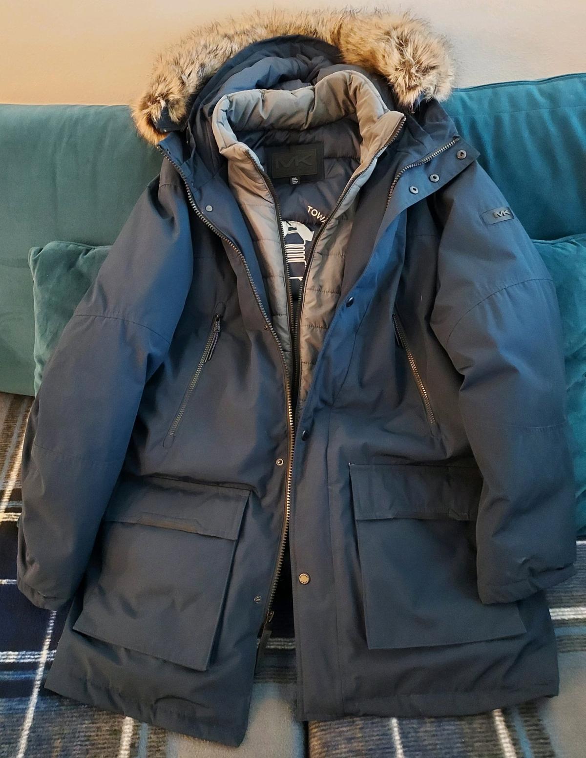 Michael Kors Mens Navy Hooded Bib Snorkel Parka