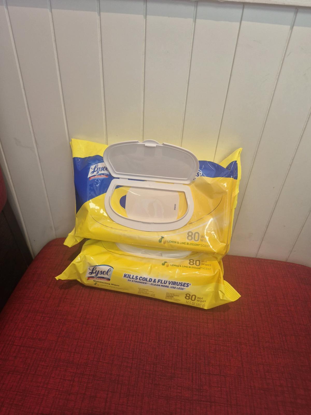 Lysol wipes brand new never been open must buy all 6 packs