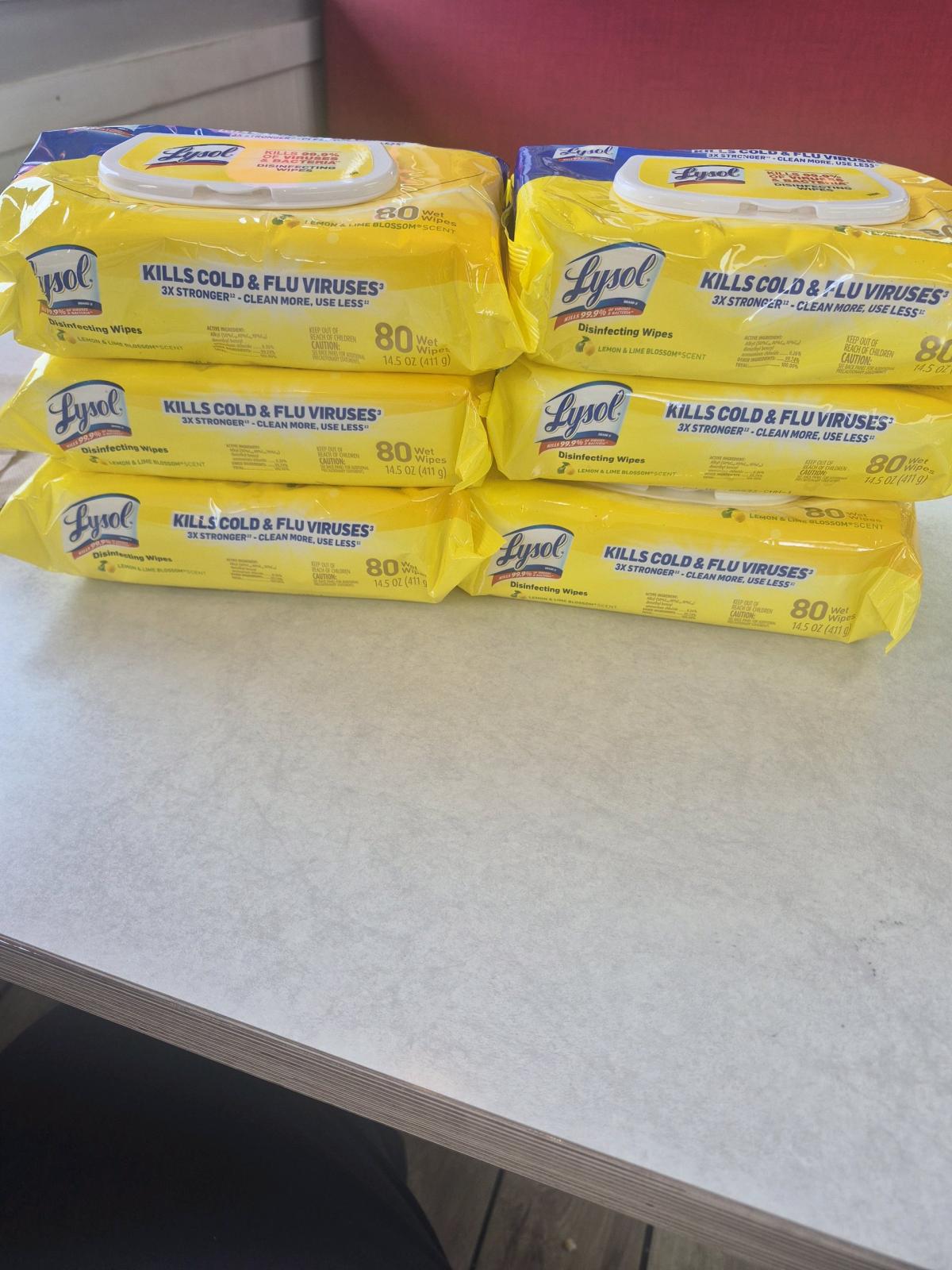 Lysol wipes brand new never been open must buy all 6 packs
