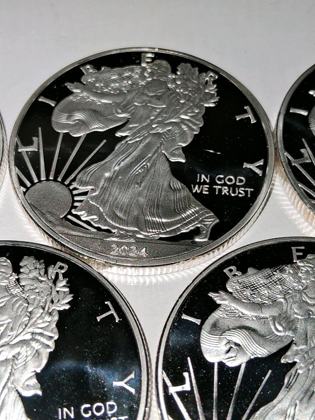 non magnetic silver plated eagle rounds 1oz