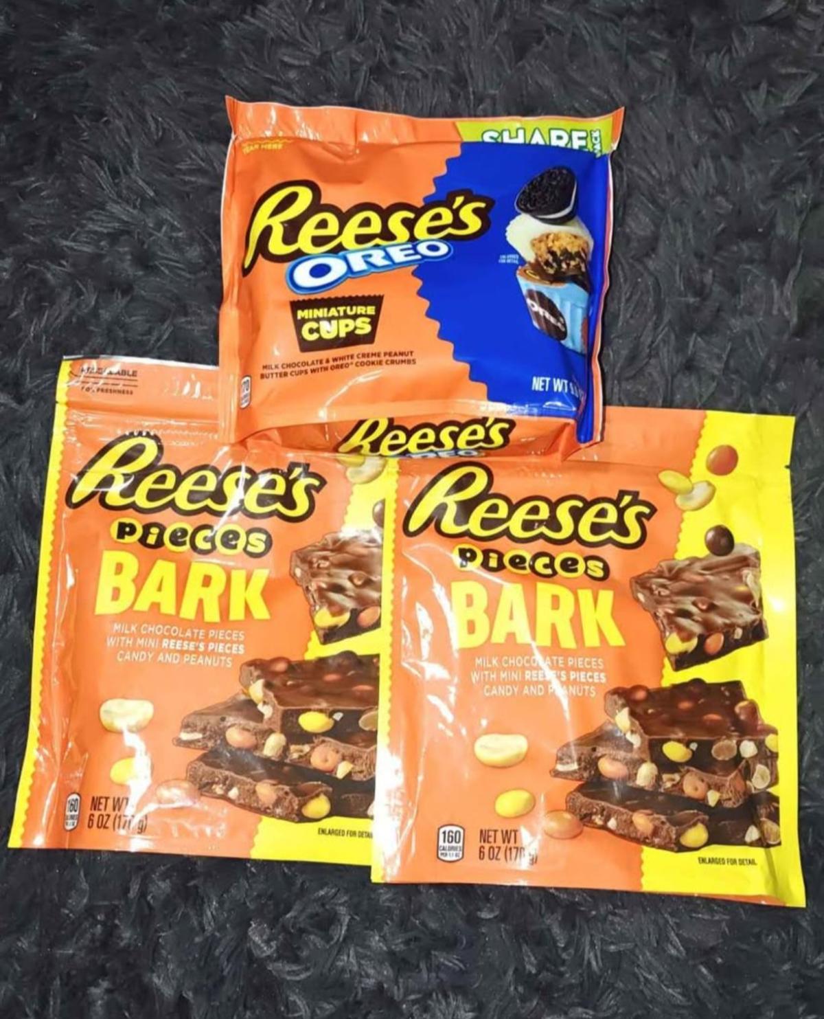 Reeses Pieces Bark and Reeses Oreo Cups