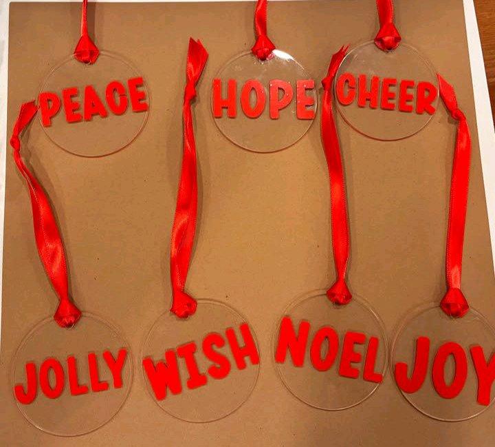 homemade Christmas ornaments set of 7