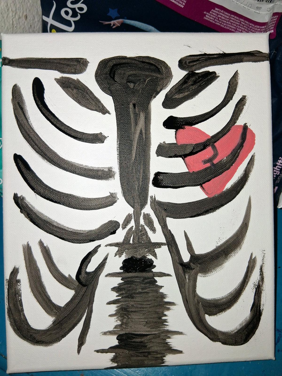 caged heart painting