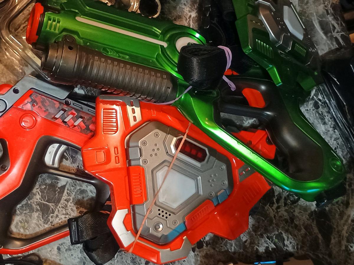 two laser tag guns
