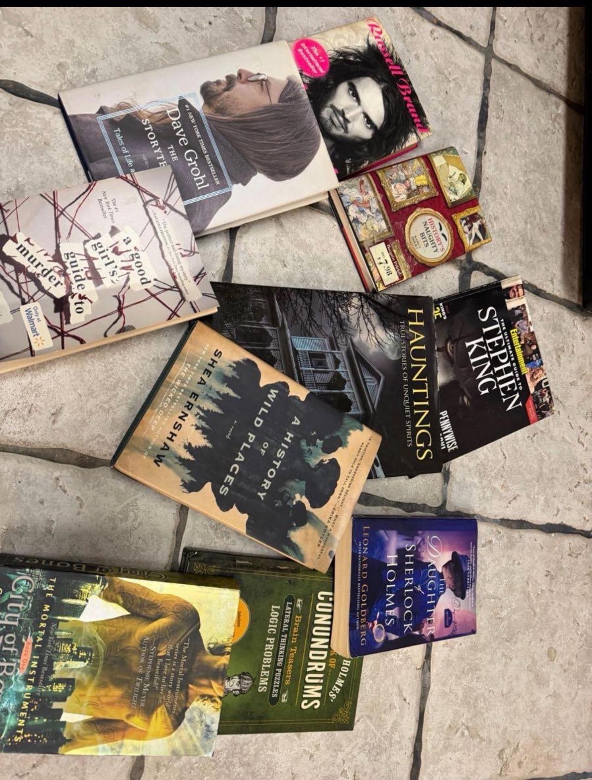 lot of assorted books