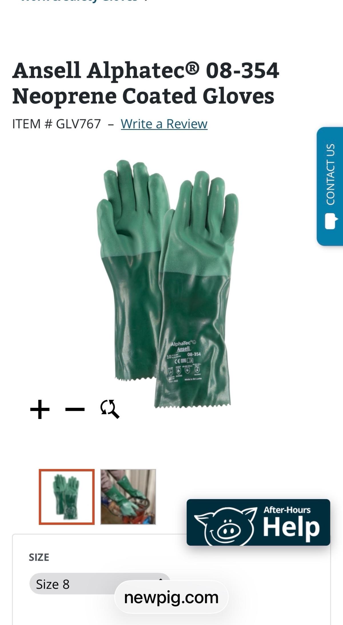 Neoprene coated elbow gloves