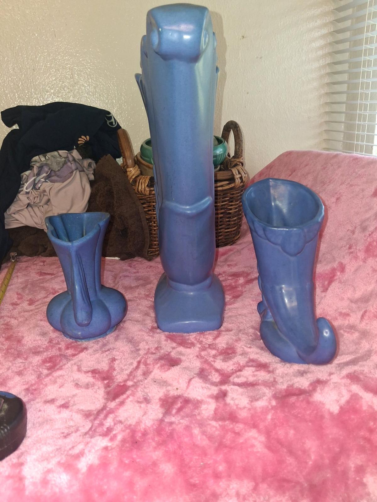 Vintage NILOAK Matte Blue Pottery Set