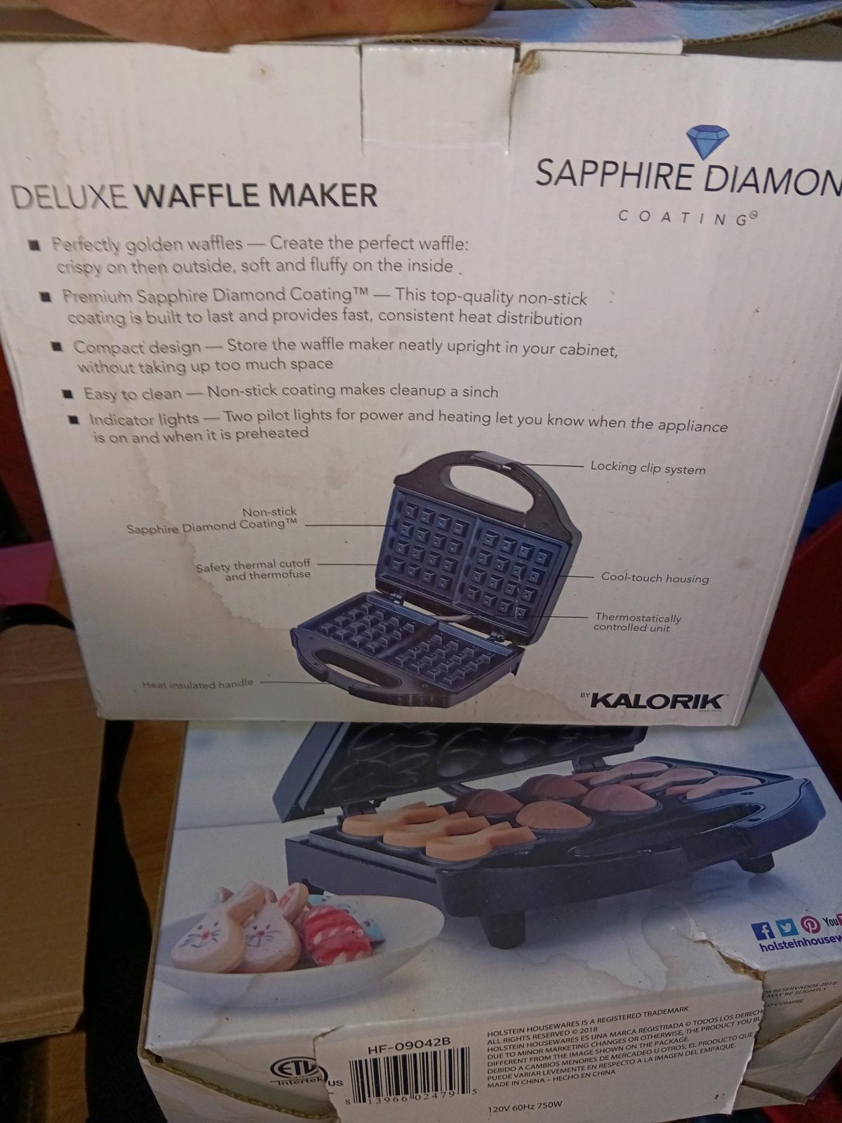 waffle maker in box still specs are in second photo