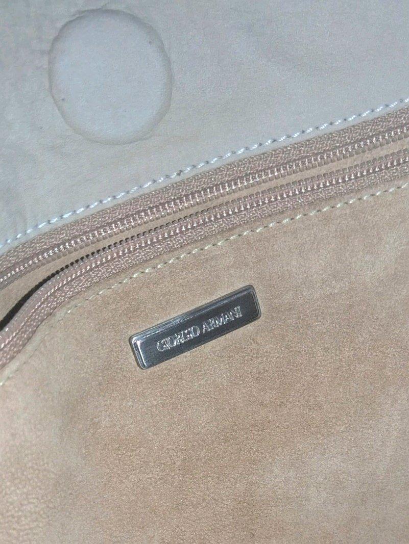 Giorgio Armani White Leather Soft Calfskin