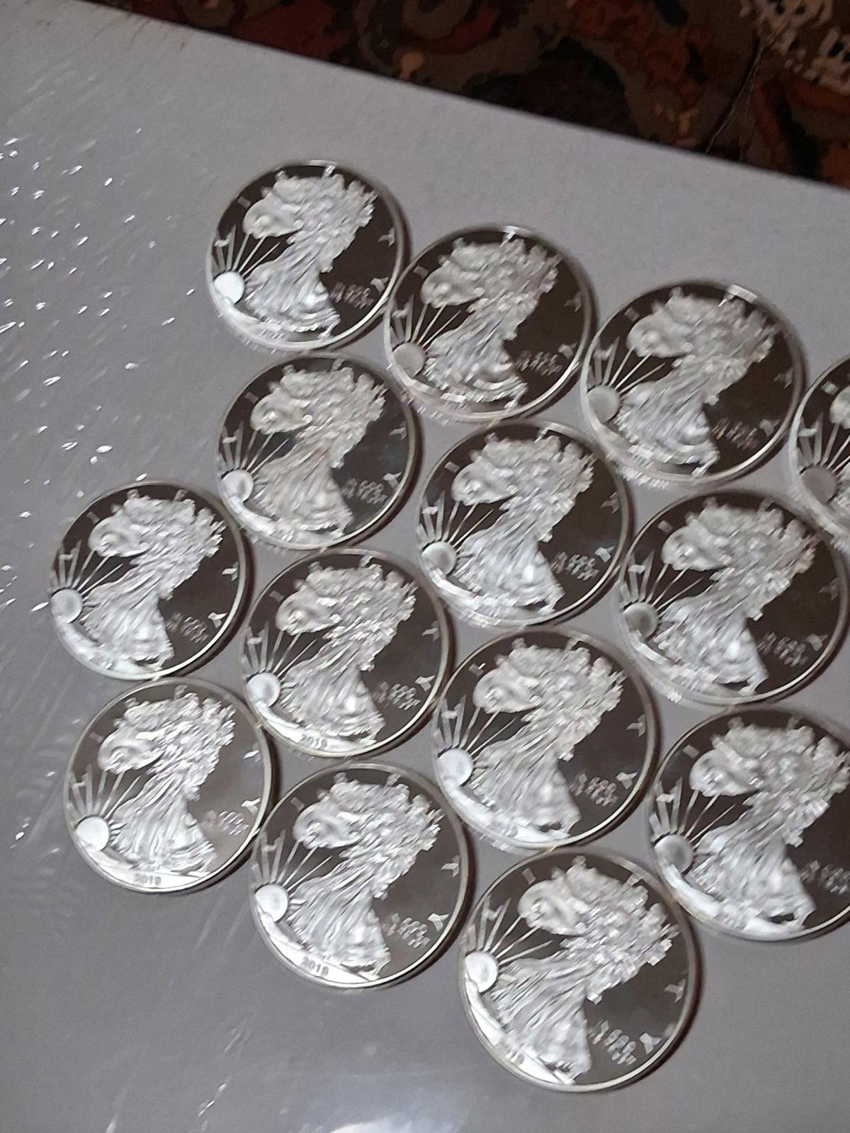 non magnetic silver plated eagle rounds 1oz