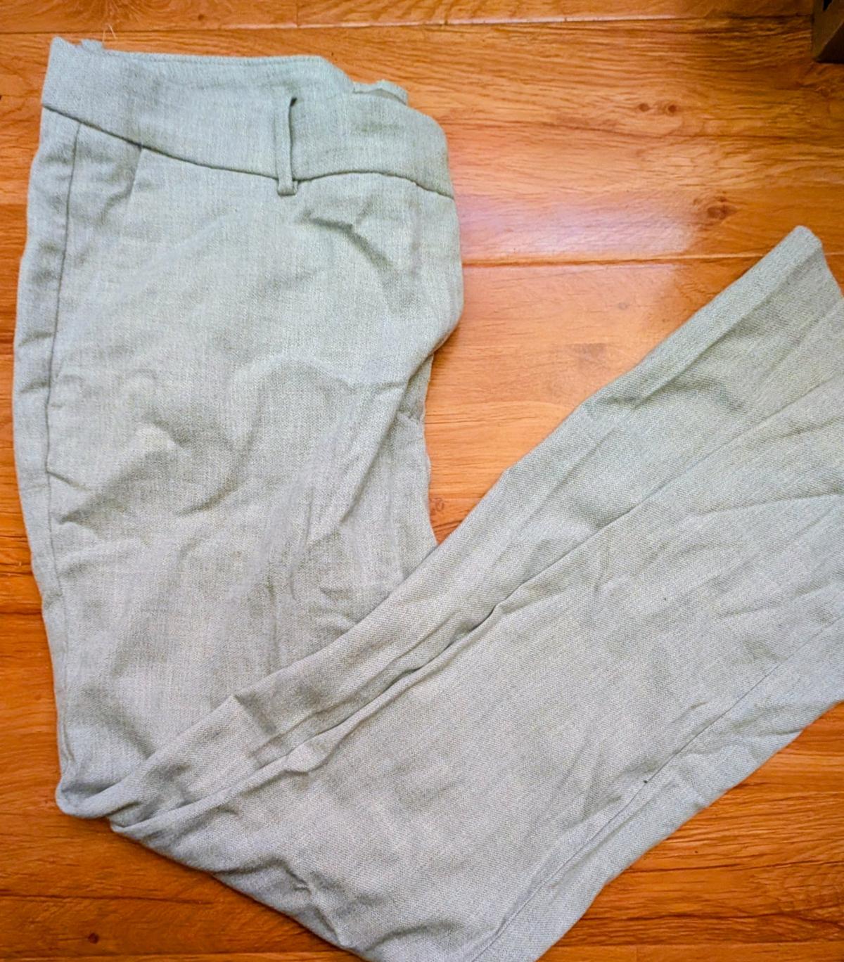 light grey linen work pants size 12 by h and m