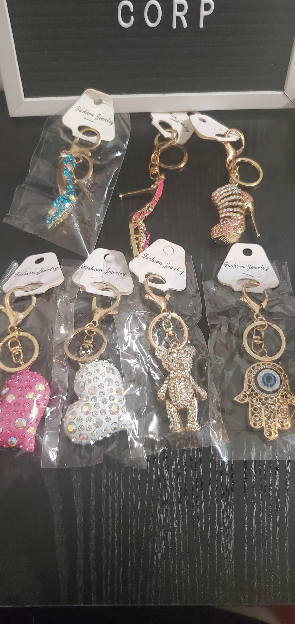 Assorted Rhinestone Fashion Jewelry Keychains