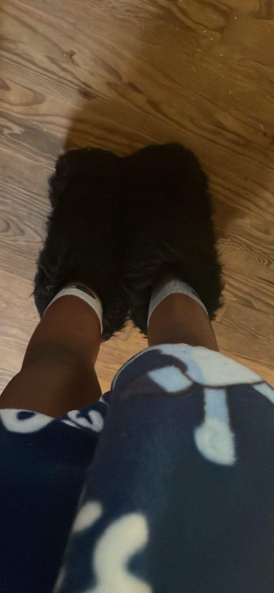 black fur boots
