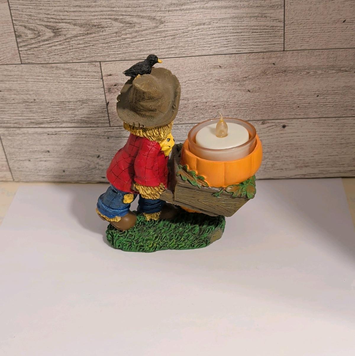 Yankee Candle Halloween Scarecrow Barrel Tea Light Holder
