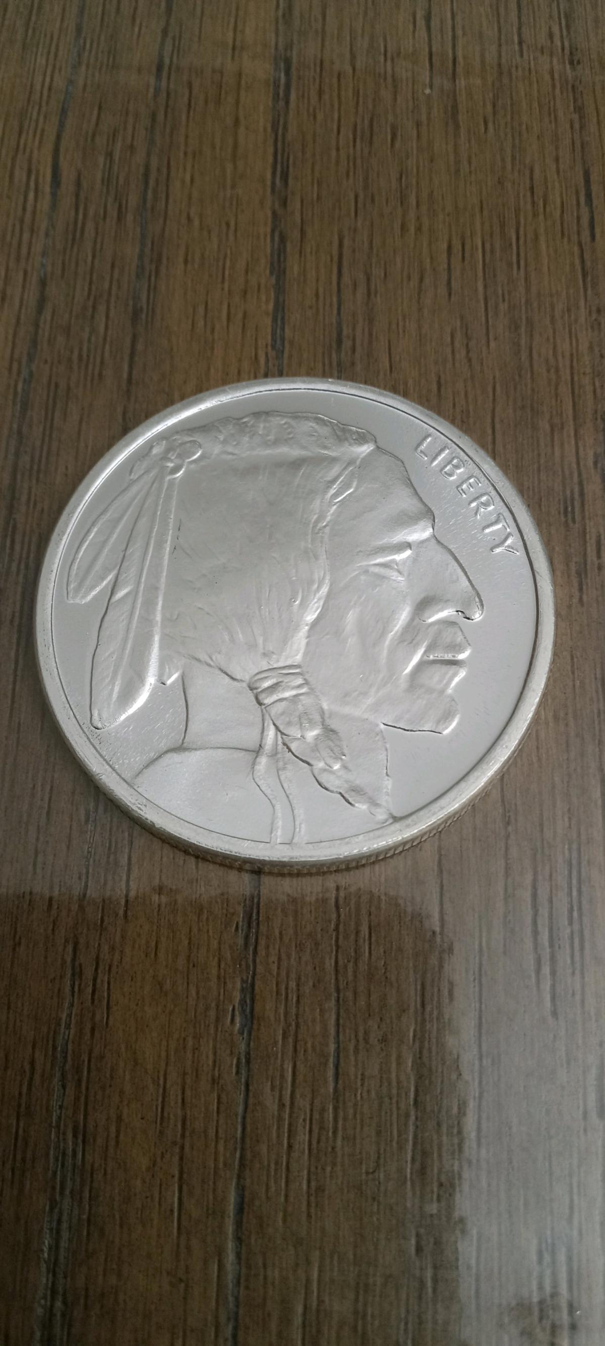 1 Troy Oz Silver Buffalo Indian Head Round