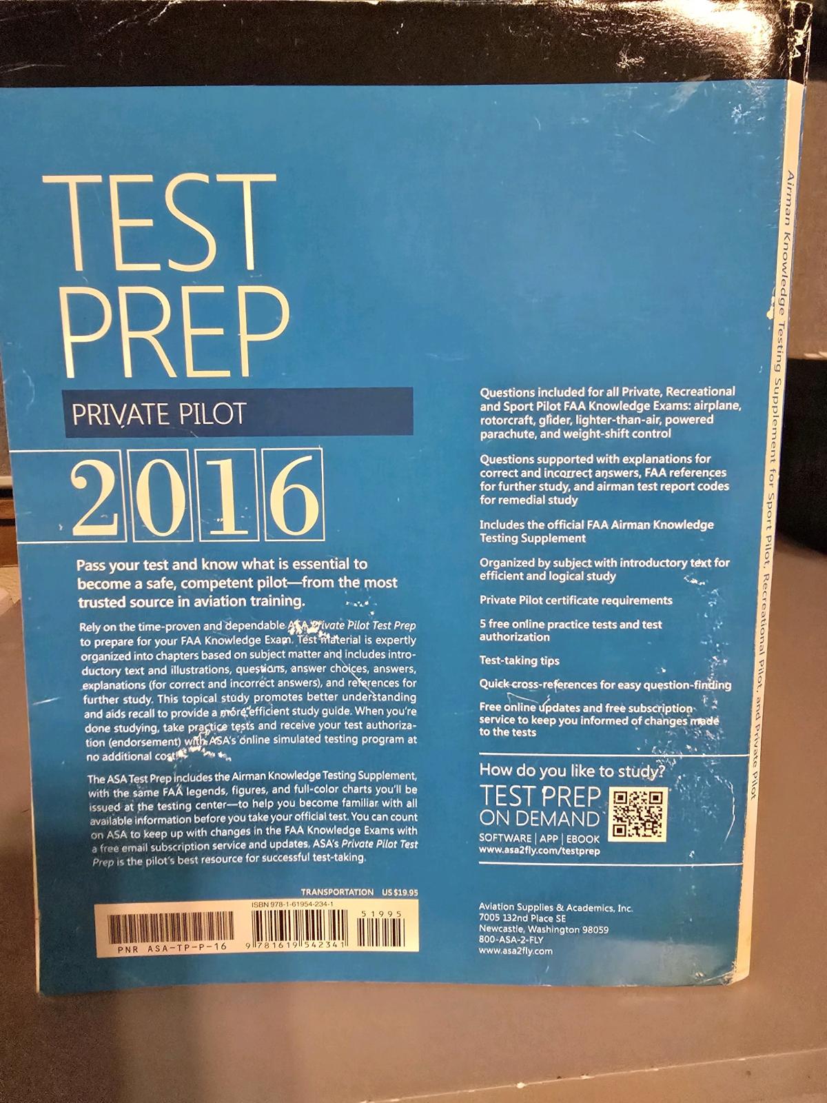 ASA Private Pilot Test Prep 2016  FAA Testing Supplement Set