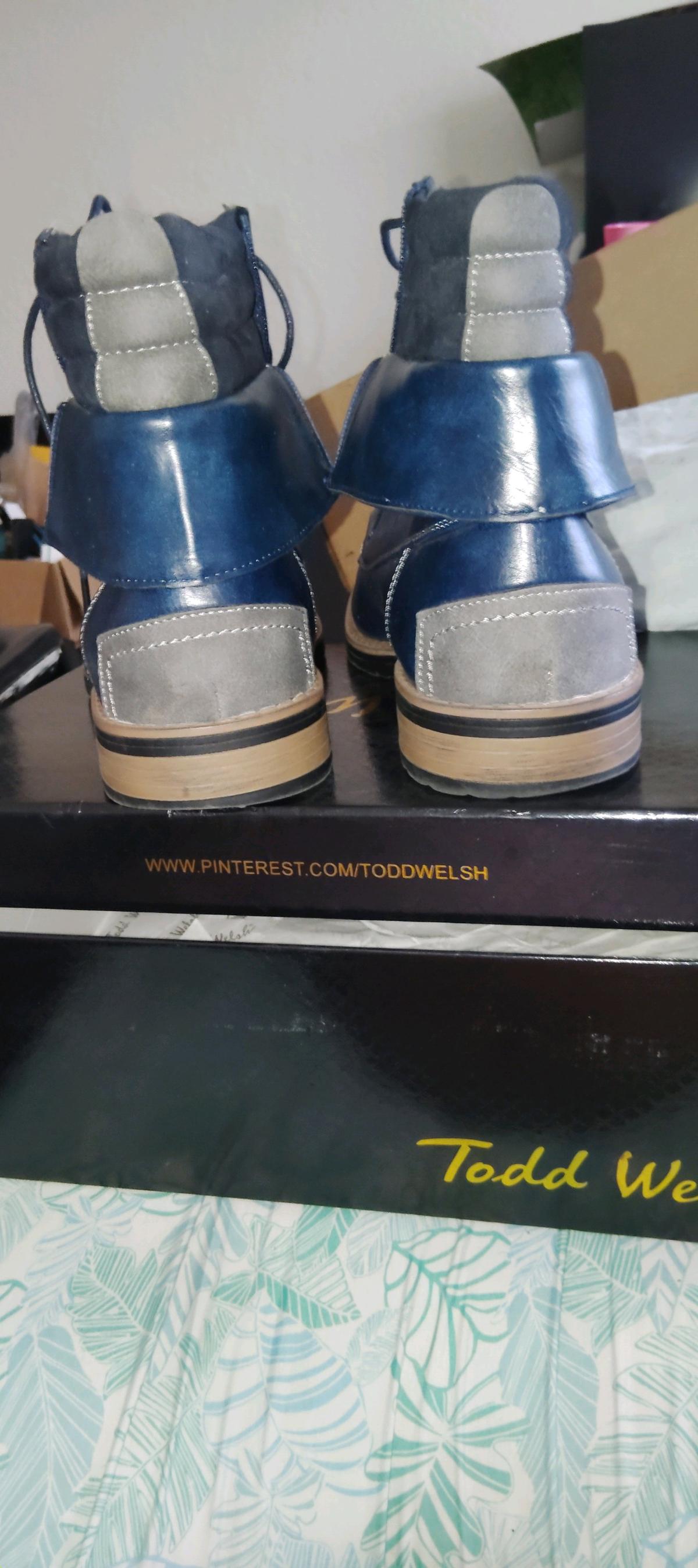 Mens Navy Blue Tod Welsh Shoes