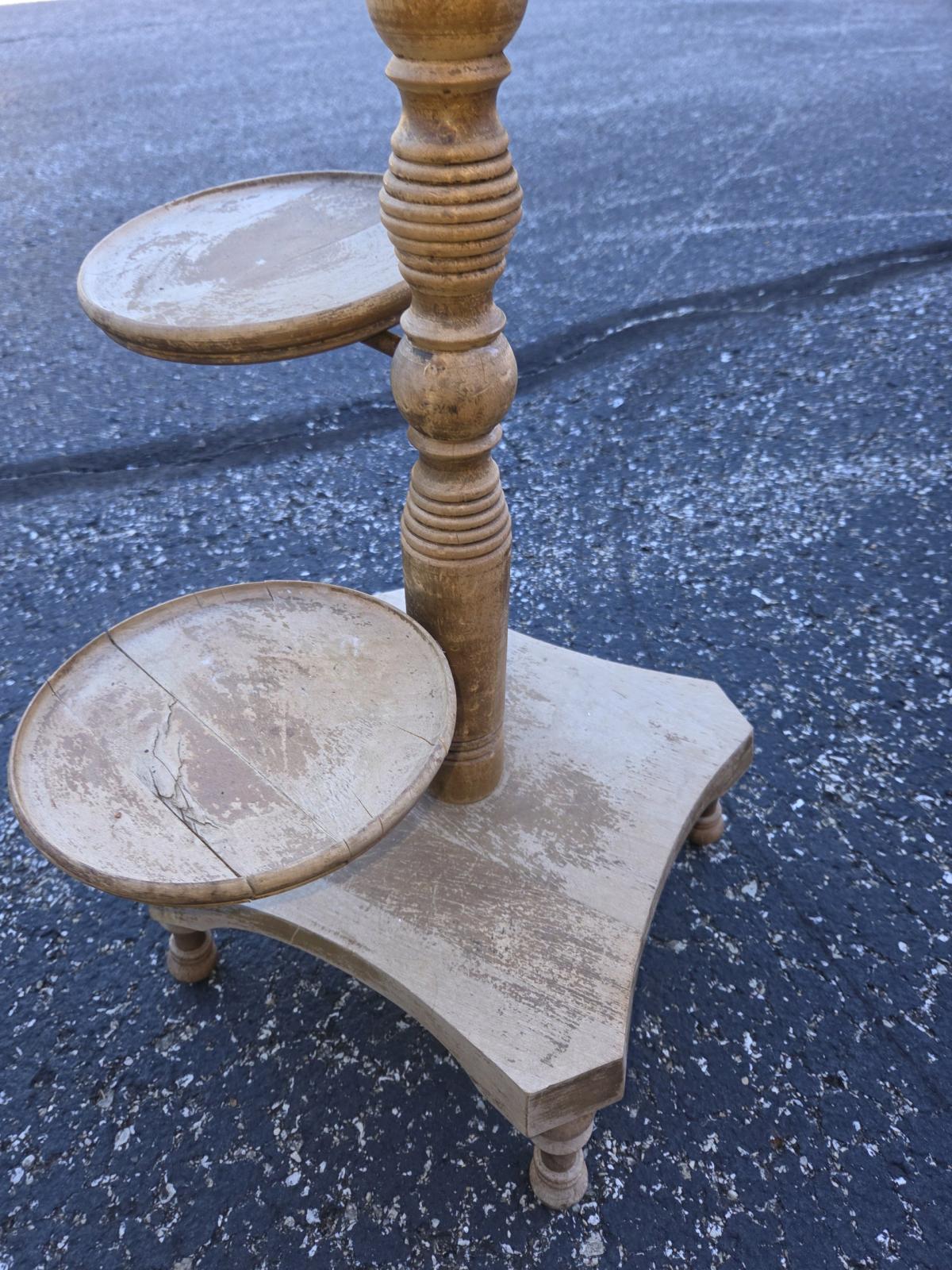 vintage 4 teir solid wood plant stand