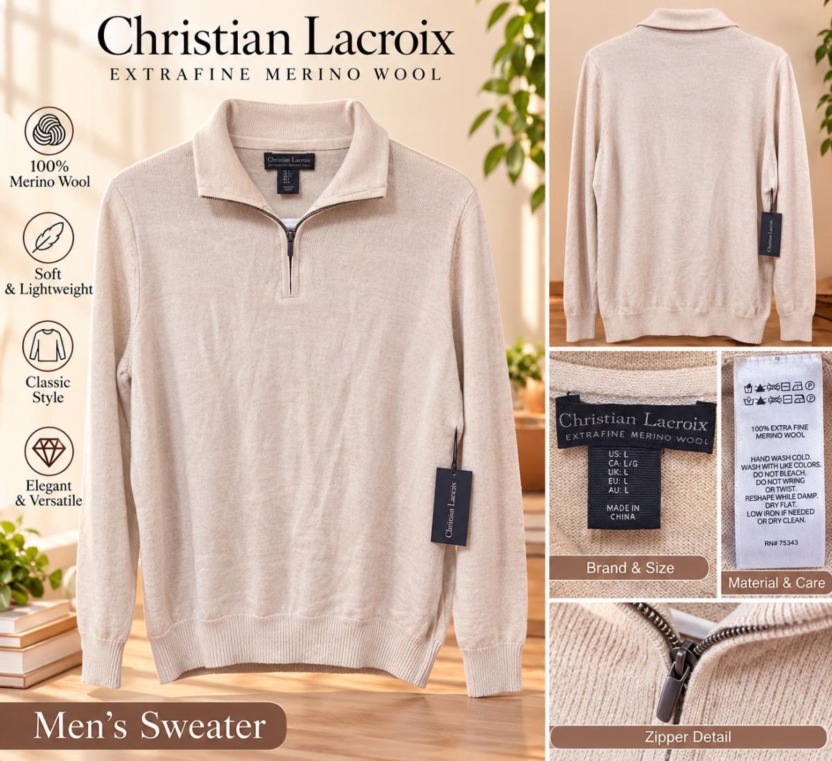 NEW Christian Lacroix Sweater Mens L