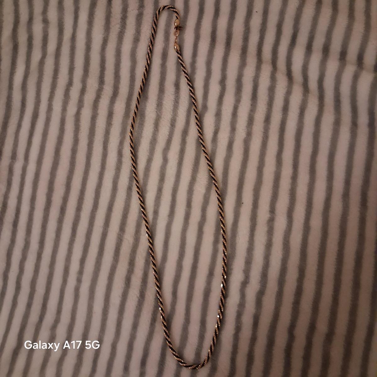 Gold rope chain necklace