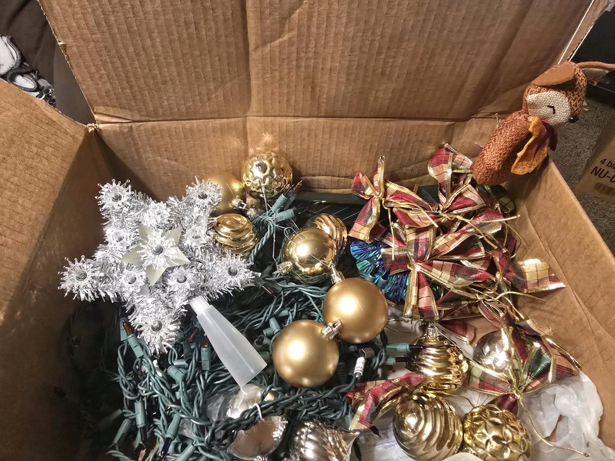 Complete Christmas Decor Bundle  Tree Topper Lights Stocking