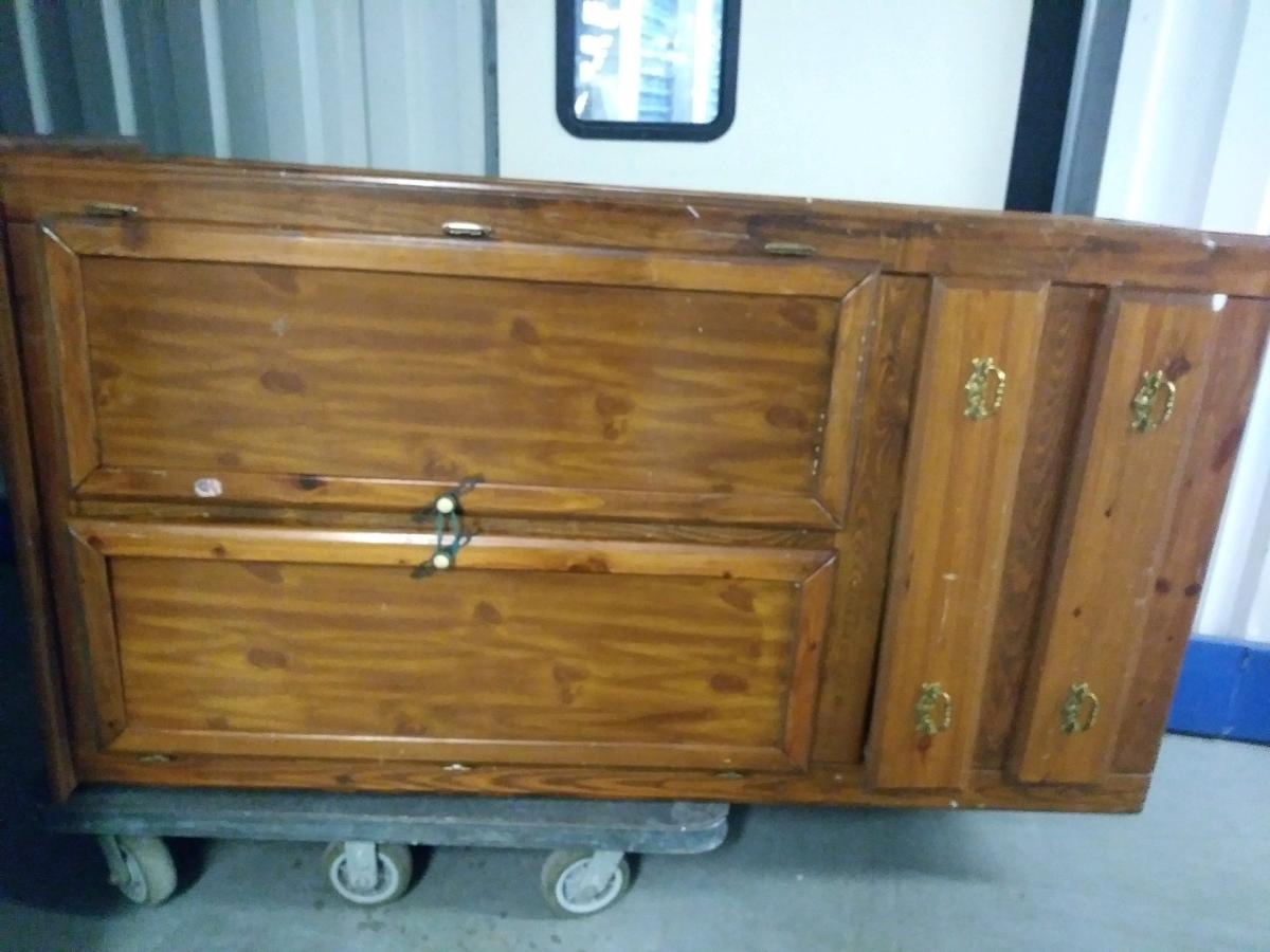 Vintage Solid Oak Wardrobe Armoire Chest