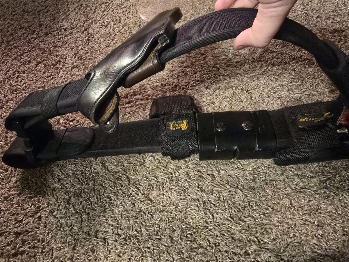 Used Police Tactical Duty Belt Rig Set w Gould Goodrich Leat