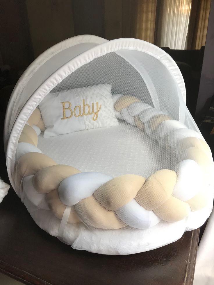 Braided Baby Nest Bed with Mosquito Net  Free Pillow