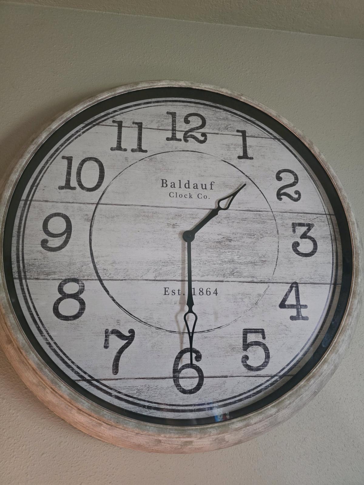 Large 30 Baldauf Clock Co Wall Clock Farmhouse  Rustic Style
