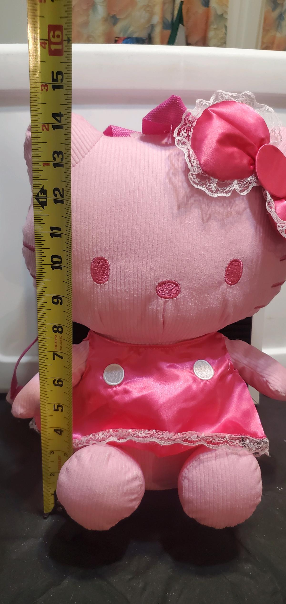 Hello Kitty Pink Plush Backpack  Cute Satin Dress  New Witho